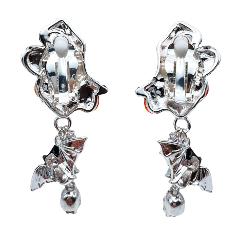 Spectacular Halloween Glamor Witch Earrings Ritzy Couture DeLuxe-Fine Silver Plate