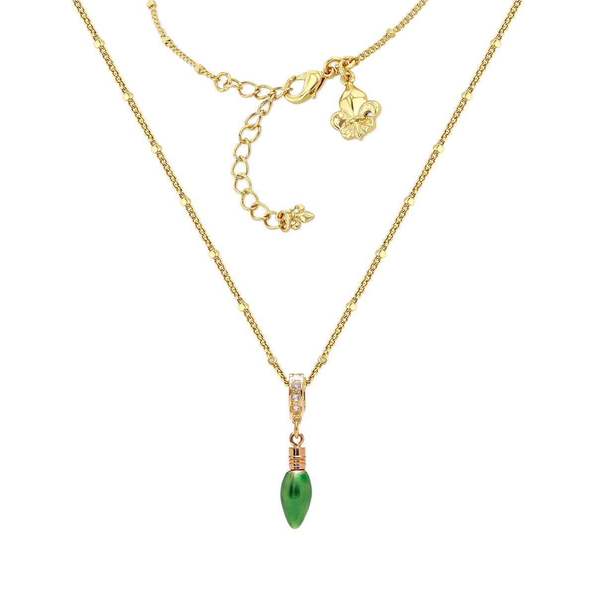 Ritzy Couture Green Christmas Lights and Swarovski Crystal Enhancer Charm (Goldtone)