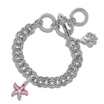 Ritzy Couture Signature Logo Chain Bracelet For Enhancer Charms Silvertone