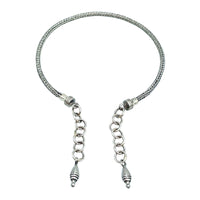 Tabra Jewelry 925 Sterling Silver Braided Adjustable Anklet Connector Chain AK22