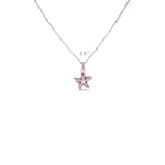 Pink Crystal Starfish Enhancer Charm "Fine Silver Plated