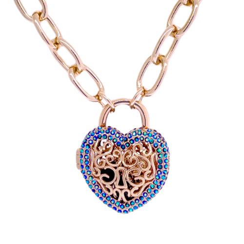 Jet AB "Locket Full of Love" Pendant by Ritzy Couture