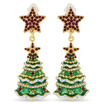 Christmas Tree Red & Green Earrings - Christmas Jewelry