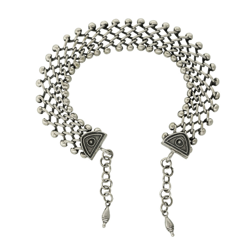 Tabra Anklet With Connector Chain In 925 Sterling Silver