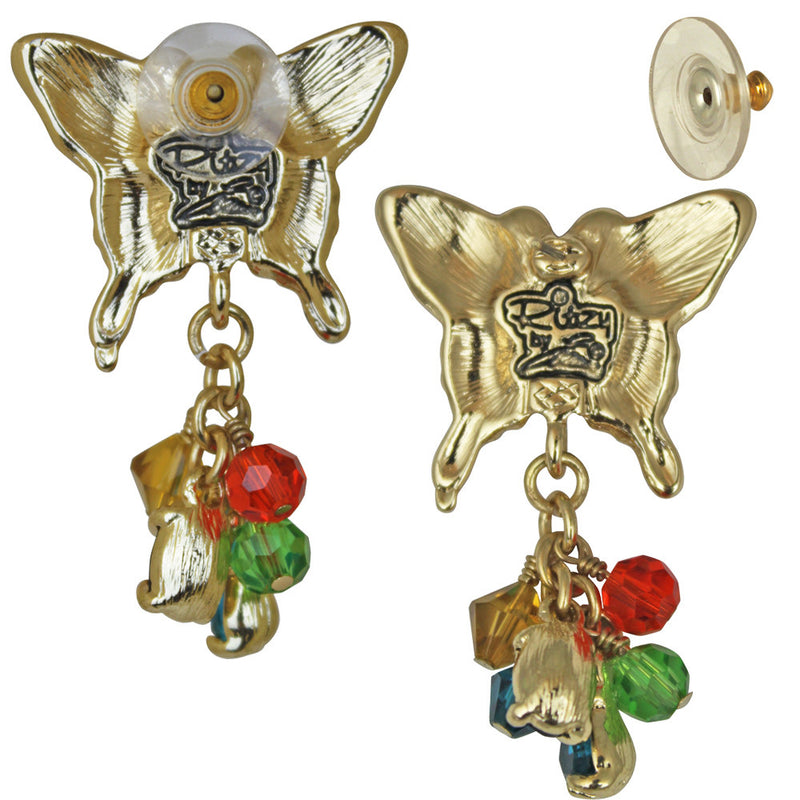 Butterfly Multi-Color Dangle Earrings | Butterfly Jewelry - Back Side