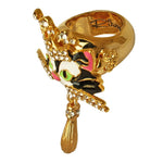 Princess Multi Color Black Cat Ring | Cat Jewelry Ring - Side View