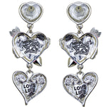 Heart & Arrow Dangle Pink Charm Earrings - Heart Earrings