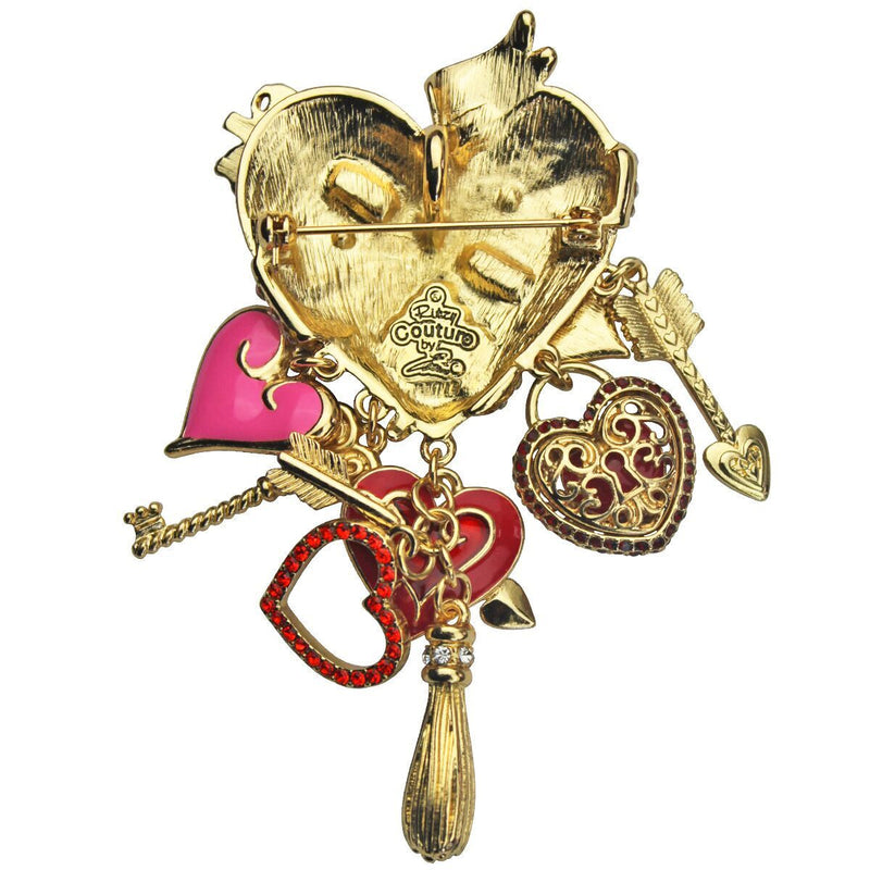 Love and Heart Arrow Charm Pin Pendant - Love Jewelry - Back side