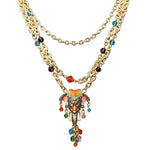 Royal Maharaja Elephant Dangle Necklace Jewelry