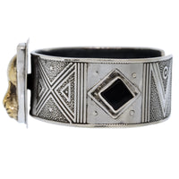 Tabra Jewelry - Bronze Jaguar Onyx Cuff Bracelet - Left Side