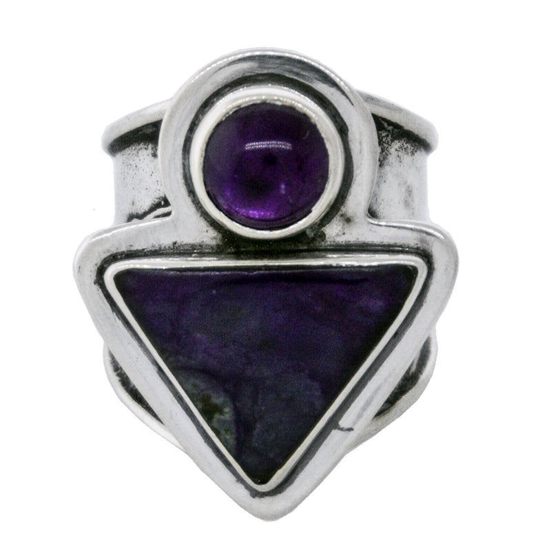 Tabra Jewelry 925 Sterling Silver Amethyst Sugalite Ring Size 5.5 Rare from Esme's Vault OOK425