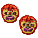 Pretty Pansy Flower Button Earrings For Women