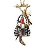 Shopping Accessories Multi Color Charm Necklace Jewelry - Back Side