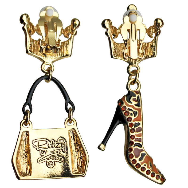 Purse and Shoe Shopping Accessories Jewelry Earrings - Back Side