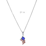 Sparkling July 4th USA Flag Enhancer Pendant Ritzy Couture DeLuxe-Fine Silver Plate