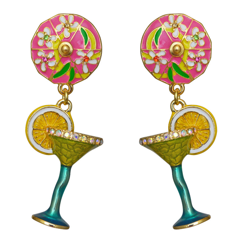 Margarita Pool Party Cocktail Dangle Earrings