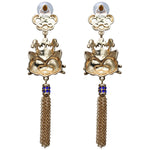 Princess Kitty Royal Tassel Earrings For Women - Back Side