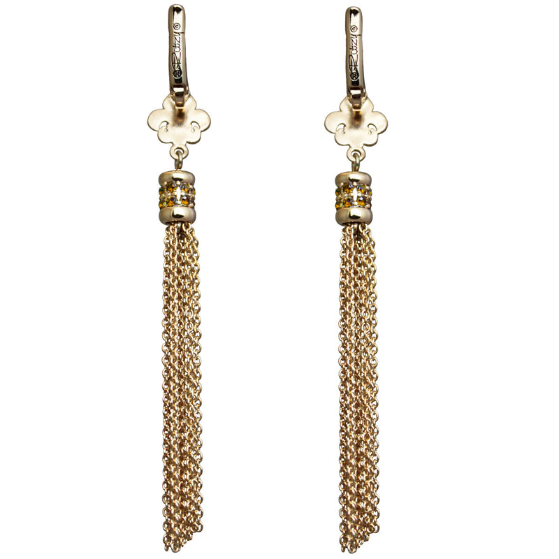 Fleur-de-lis Amethyst Tassel Jewelry Earrings