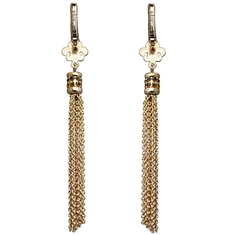 Fleur-de-lis Amethyst Tassel Jewelry Earrings