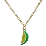 Lemon Lime Juicy Pendant Necklace | Necklace Jewelry | Side View