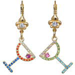 Pave Crystal Margarita Cocktail Earrings For Women