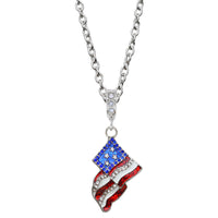 American Flag Pendant Necklace - American Necklace Jewelry