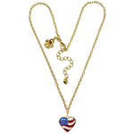 American Heart Flag Charm Necklace | American Jewelry