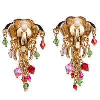 Royal Maharajah Painted Elephant Multicolor Earrings | Back Side
