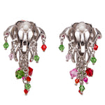 Royal Maharaja Painted Elephant Earrings For Women | Back Side