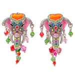 Royal Maharaja Painted Elephant Earrings For Women