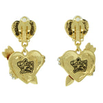 Hearts & Arrows Red Dangle Earring - Heart Earrings | Back Side