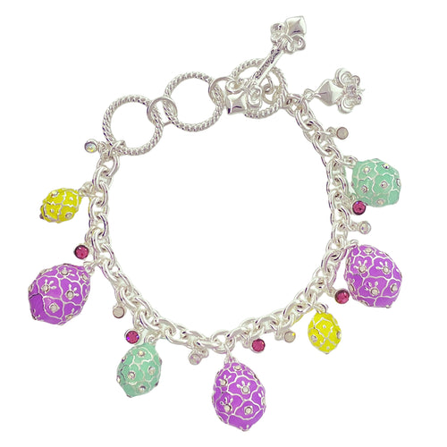 Easter Parade Egg Hunt Pastel Bracelet-Fine Silver Plating