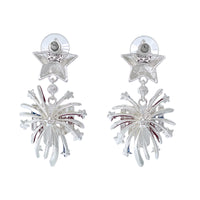 Patriotic Fireworks 4th of July Earrings by Ritzy Couture DeLuxe-Fine Silver Plated