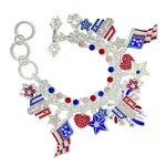 Exquisite July 4th Fireworks Flag Bracelet Ritzy Couture