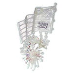 Exquisite July 4th American USA Flag Patriotic Pin Ritzy Couture DeLuxe - Fine Silver Plated
