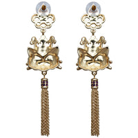 Princess Kitty Royal Tassel Jewelry Earrings For Women - Back Side