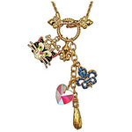 Princess Black Cat Multi Charm Necklace Jewelry