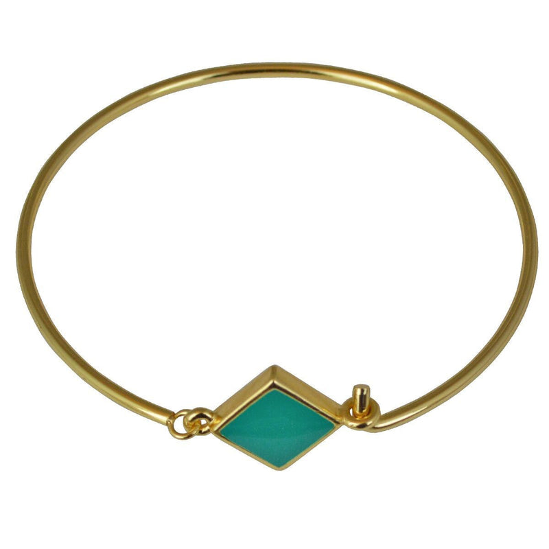 Hinged Wire Teal Clasp Bangle For Women | Bangle Bracelet