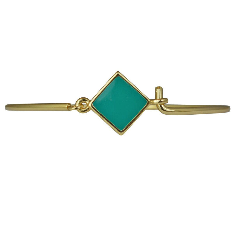 Hinged Wire Teal Clasp Bangle For Women - Bangle Bracelet