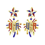 Patriotic Fireworks 4th of July Earrings by Ritzy Couture