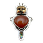 Tabra Jewelry 925 Sterling Silver & Bronze Bug Carnelian Connector Charm OOK506