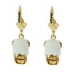Ritzy Couture Skull Dangles Halloween Skeleton Earrings (Gold/Silvertone) - Gold