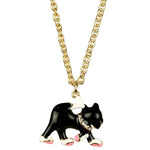 Black & White Cat Charm Necklace | Cat Necklace Jewelry | Back Side