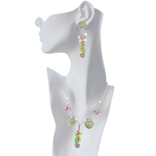 By The Sea Charm 16" Pastel Necklace by Ritzy Couture