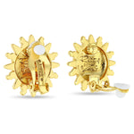 Summer Solar Sun Shine Button Earring by Ritzy Couture DeLuxe - 18k Gold Plated