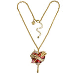 Ritzy Couture Enchanted Crown & Arrow Heart Opening Locket Pendant (Goldtone)