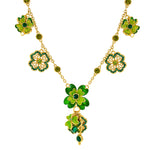 Shamrock St Patricks 18" Charm Necklace by Ritzy Couture DeLuxe-18k Gold Plating