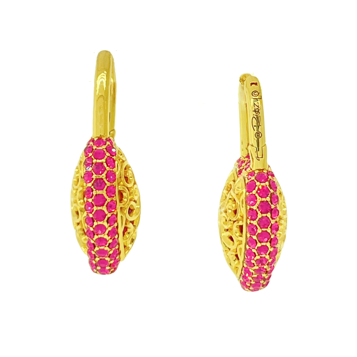 Filled With Love Hot Pink Crystal Earrings