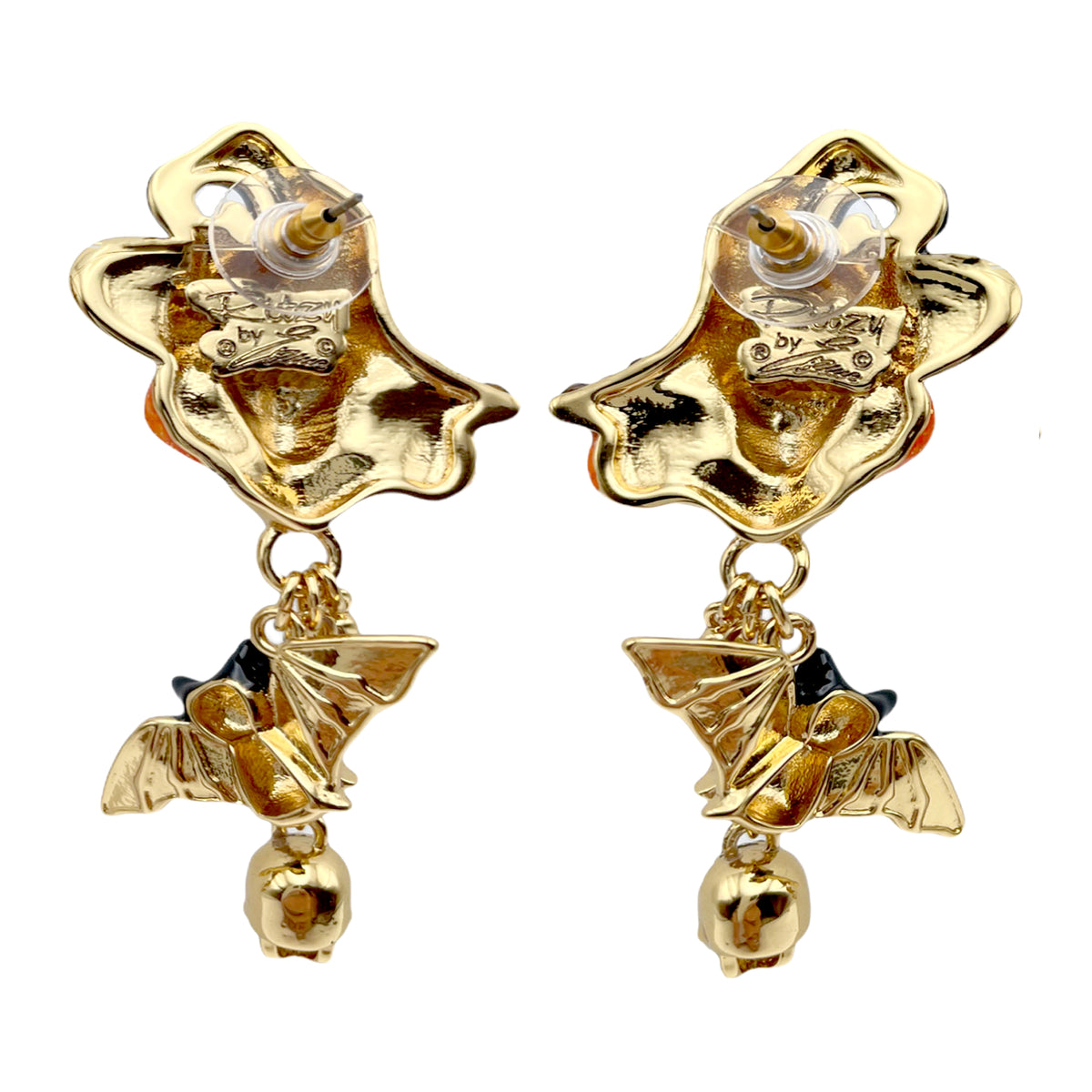 Spectacular Halloween Glamor Witch Earrings Ritzy Couture DeLuxe-18k Gold Plated