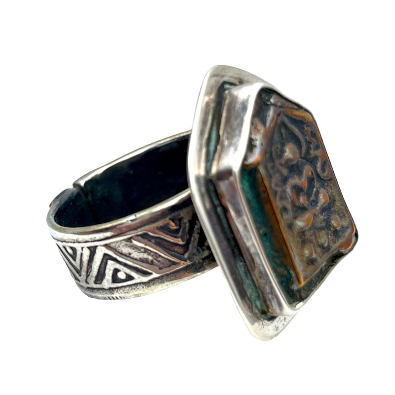 Tabra Jewelry 925 Sterling Silver, Bronze Ring Size 7.75, 00K527A
